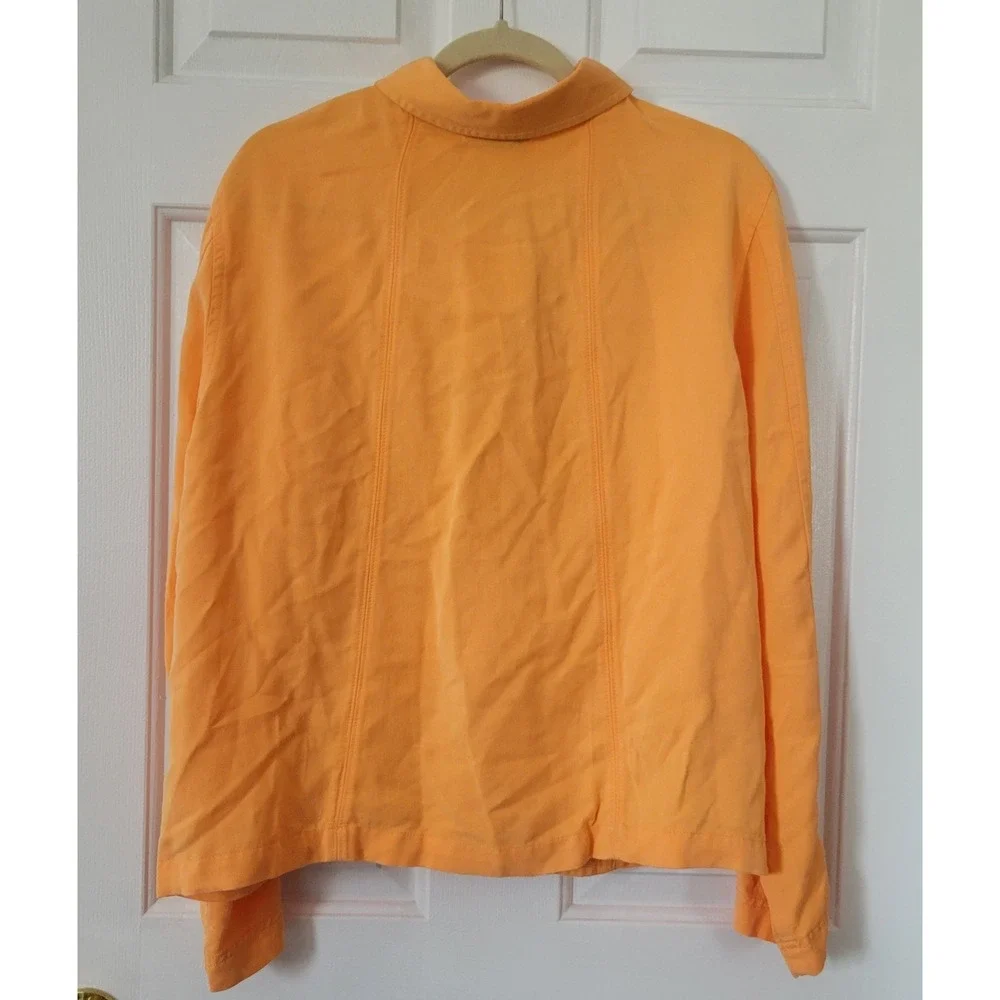 Coldwater Creek Women's Size Large Orange Jacket Blazer Button‎ Front NWT